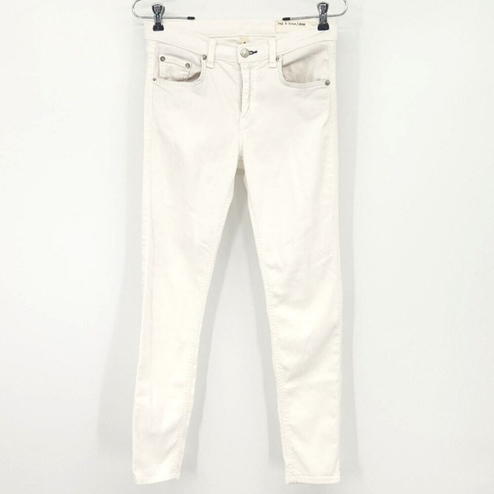 Rag & Bone Jeans 27 Womens White The Capri MidRise Skinny Denim